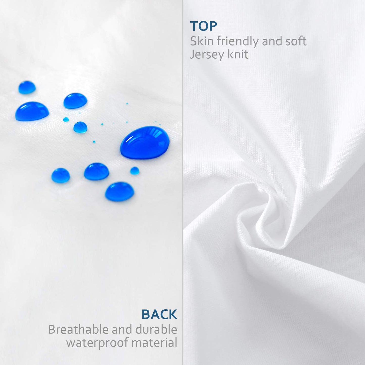 Pillow Protectors Queen 4 Pack, Waterproof Pillow Cover White, Bed Bug Proof Pillow Protector, Zippered Pillow Protectors 20 x 30 inch, Pillow Encasement