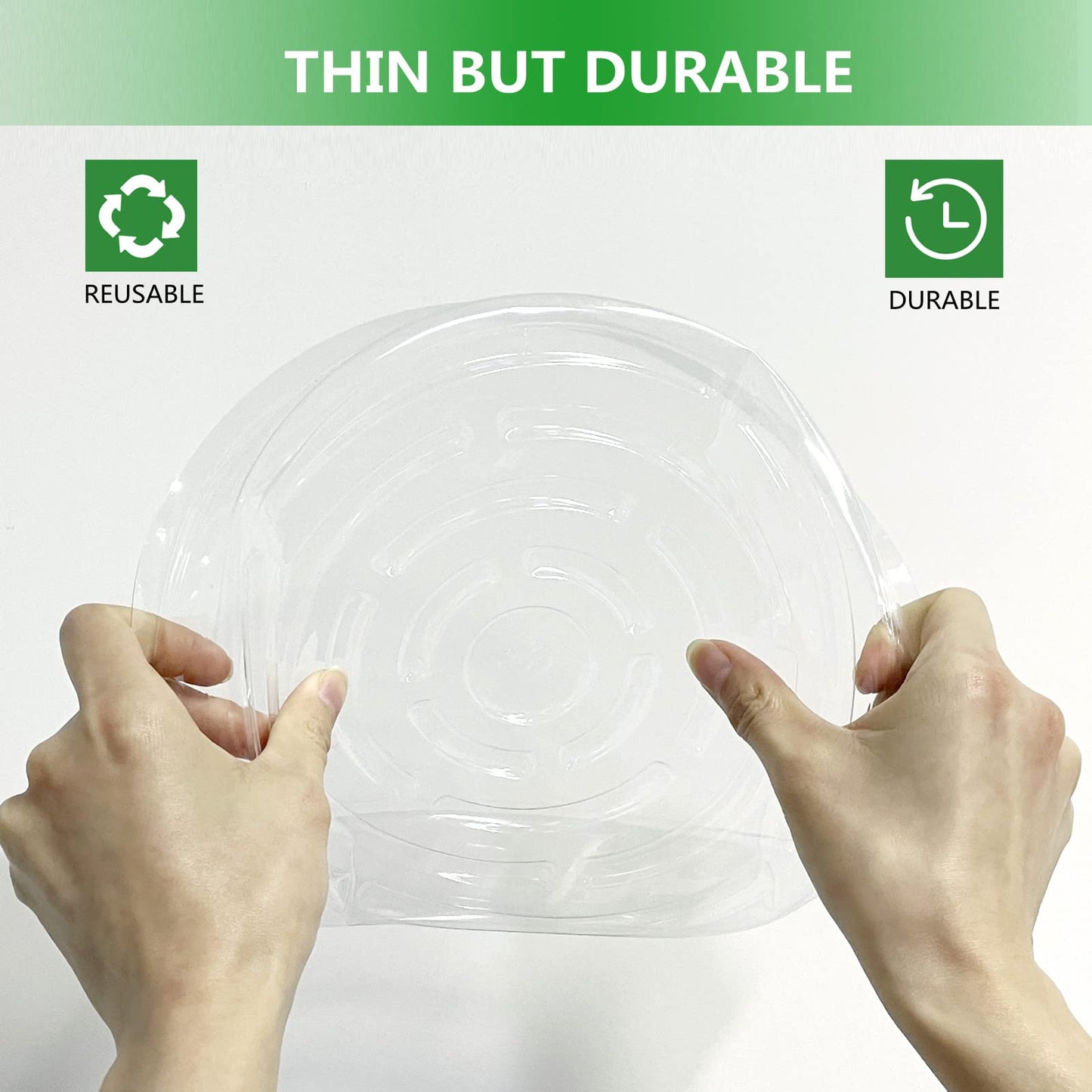 16 Pack 10inch/12inch Plant Saucer, Clear Plastic Plant Pot Saucer, No Holes Round Planter Drip Trays for Indoors & Outdoors Garden
