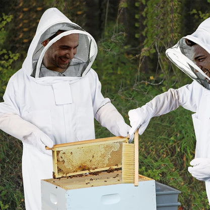Beekeeping Suit Protective Equipment Bee Keeping Full Body Cloth with Veil Hood Total Protection Professional for Women Men, Beekeeper Costume and Beginner Sheepskin Gloves