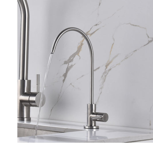 Apaix Drinking Water Faucet Brushed Stainless Steel, Kitchen Water Purifier Faucet Brushed Nickel for Non-Air Gap Reverse Osmosis Water Filtration System