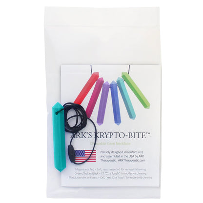 ARK Krypto-Bite, Chew Necklaces for Sensory Kids and Adults, Oral Fidget for Autism, ADHD, SPD, Anxiety, Medical-Grade Sensory Chew Necklace, XT, Firm, Teal