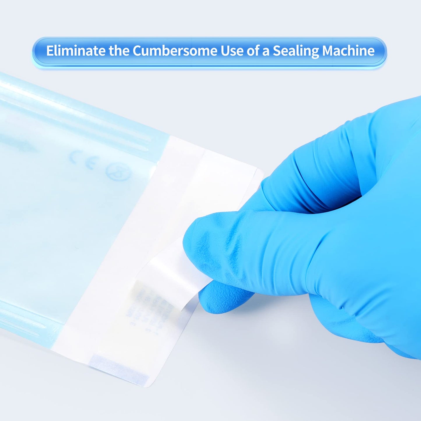 Annhua 5.3 x 11" Self-Sterilization Pouches 100 PCS Self Seal Sterilizer Bags, Used for Dentist Tools, Beauty Toolkits and Nail Tools