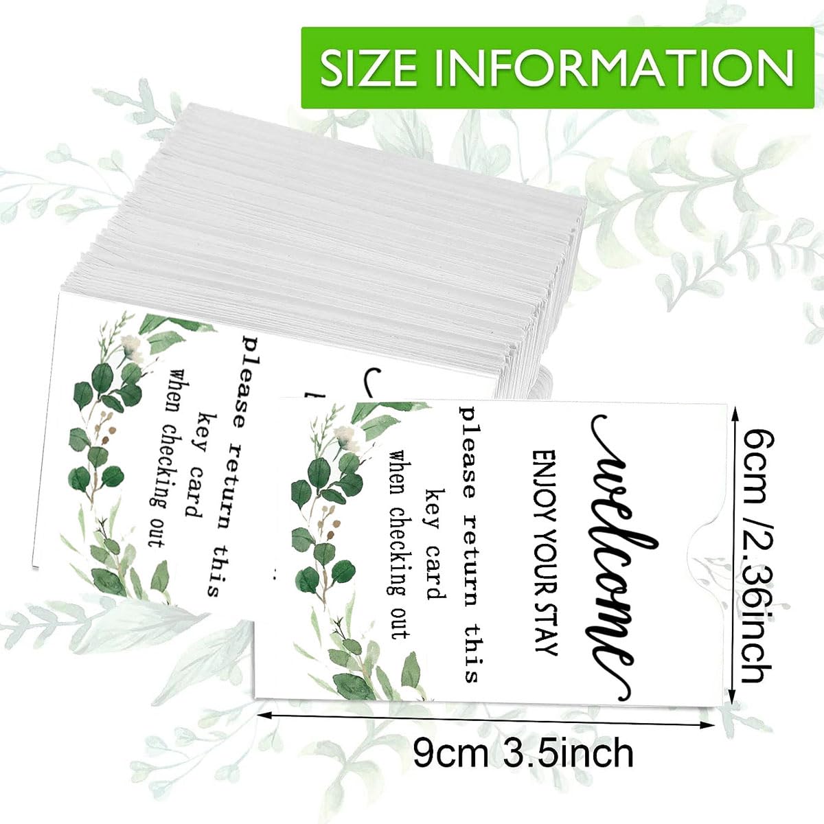500Pcs Hotel Key Card Envelope Key Card Hoder Sleeves 2.4×3.5 Inch Enjoy Your Stay Key Cover for Hotel Gift Card Holders