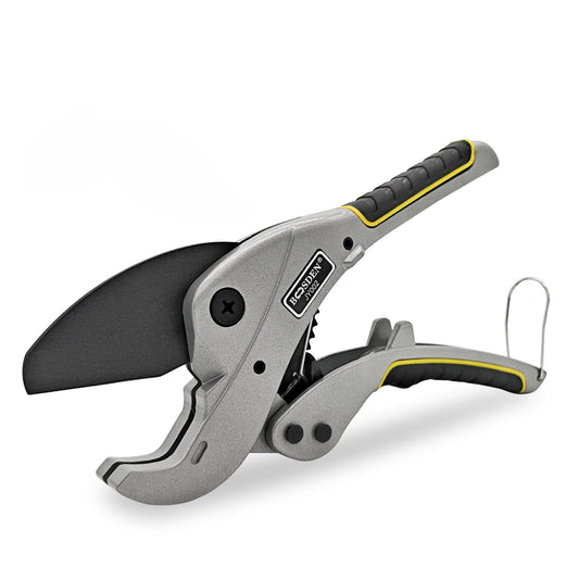 BOOSDEN PVC Pipe Cutter, Cuts up to 1-5/8", Professional Ratcheting Pipe Cutter Tool, Tube Cutter for Cutting PEX, PPR, PE, Plastic Hoses & Rubber Pipes, Suitable for Home Repairs and Plumber