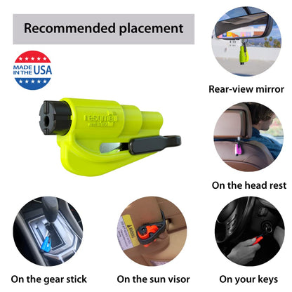 resqme 04.100.09 Safety Yellow Car Escape Tool Twin Pack of 2, Two Pack