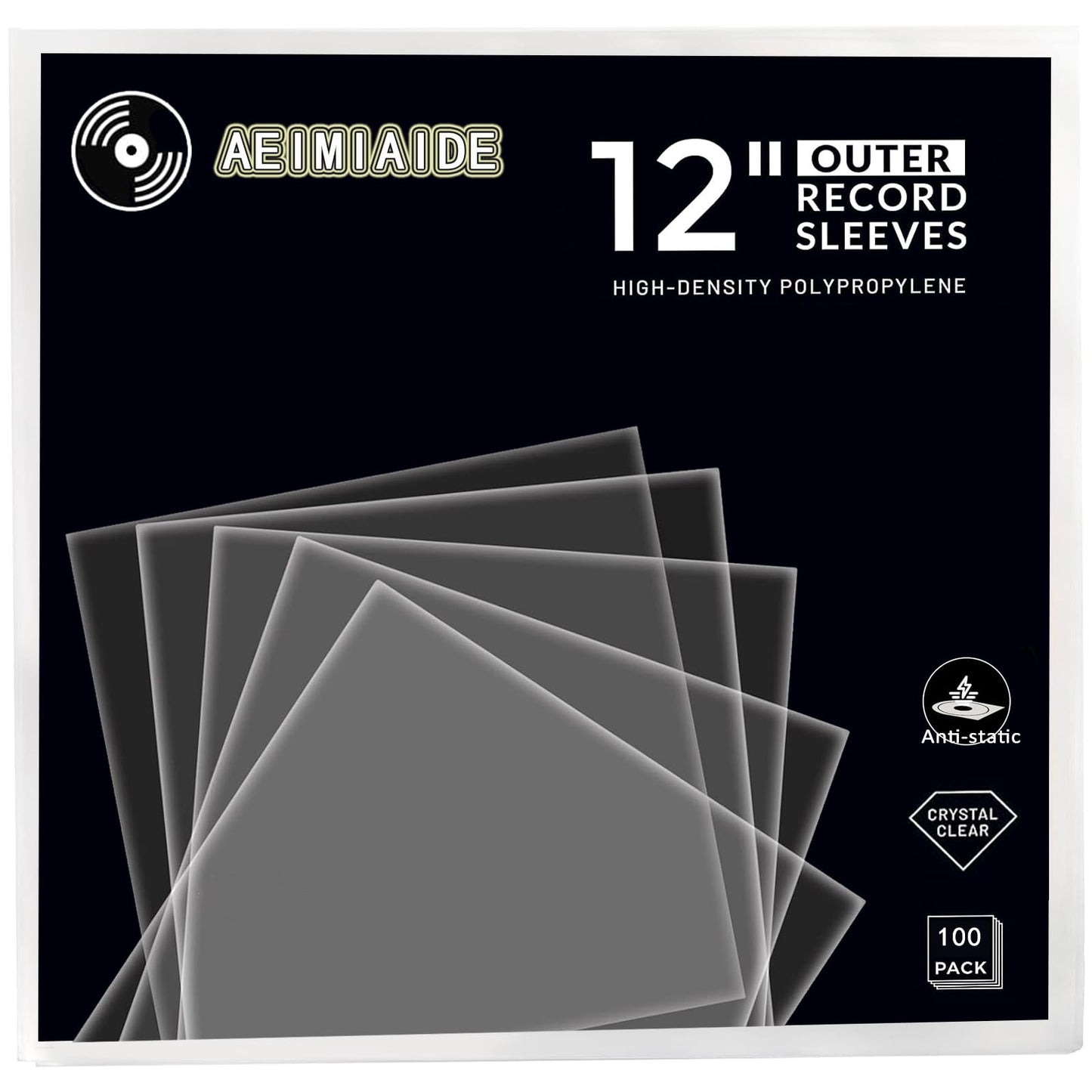12.75" Vinyl Record Outer Sleeves 100 Pieces Clear Album Sleeves, Durable & Wrinkle-Free,Fits 12 Inch Single, Double, and Gatefold LPs…