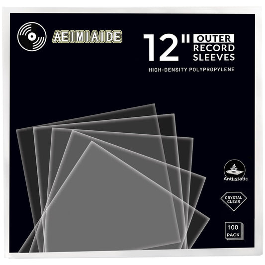 12.75" Vinyl Record Outer Sleeves 100 Pieces Clear Album Sleeves, Durable & Wrinkle-Free,Fits 12 Inch Single, Double, and Gatefold LPs…
