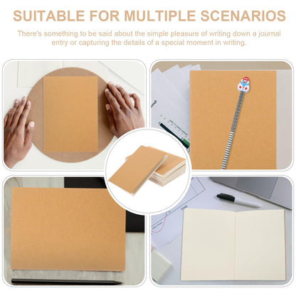 STOBOK A6 Kraft Paper Notebooks, Brown Blank Journal Notepads for Writing Diary Travel Travelers Notebook, Pack of 12