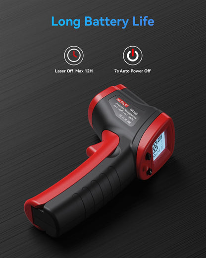 Wintact Laser Infrared Thermometer Gun -58℉ to 1094℉(-50℃ to 590℃) Non-Contact Digital Surface Temperature Gun with Max-Min Measure for Cooking Food, Pizza Oven, Grill, Griddle, HVAC NOT for Humans