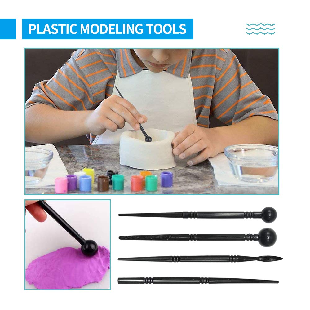 Anxingo 24 in 1 Pottery & Clay Sculpting Tools with Assorted Shape Size DIY Clay Modeling Tool Set for Adult Teen Lover