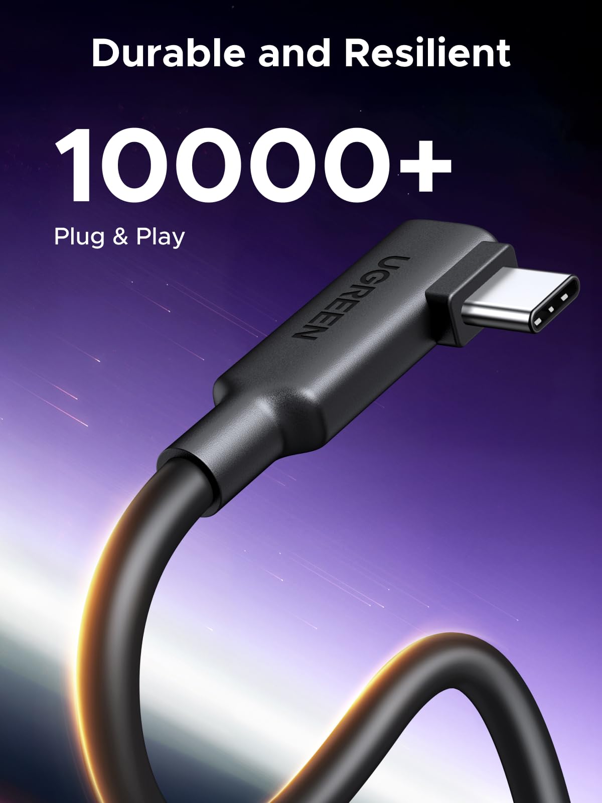 UGREEN 16FT Link Cable USB 3.0 to USB C Cable for VR Headset USB3.2 5Gbps Data Transfer Built-in Signal Amplifier 90° L-Shaped Plug, Compatible with Quest 3 2 Pro Pico 4 and PC SteamVR