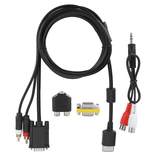 VGA High Definition Cable with Adapter Audio Conversion Cable for Dreamcast DC,VGA Cable with Audio Converter,Adopt High Shielding Fidelity Design,Strong Antiinterference.