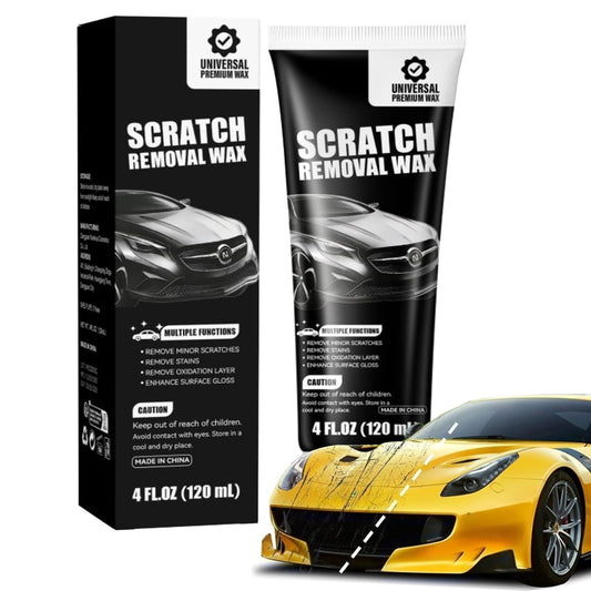 Scratch Remover for Vehicles，Scratch Removal Wax, Universal Premium Polishing Compound for Deep Scratches, 4 fl oz (120 ML), with Sponge and Cloth,White, Scratch Removal Wax