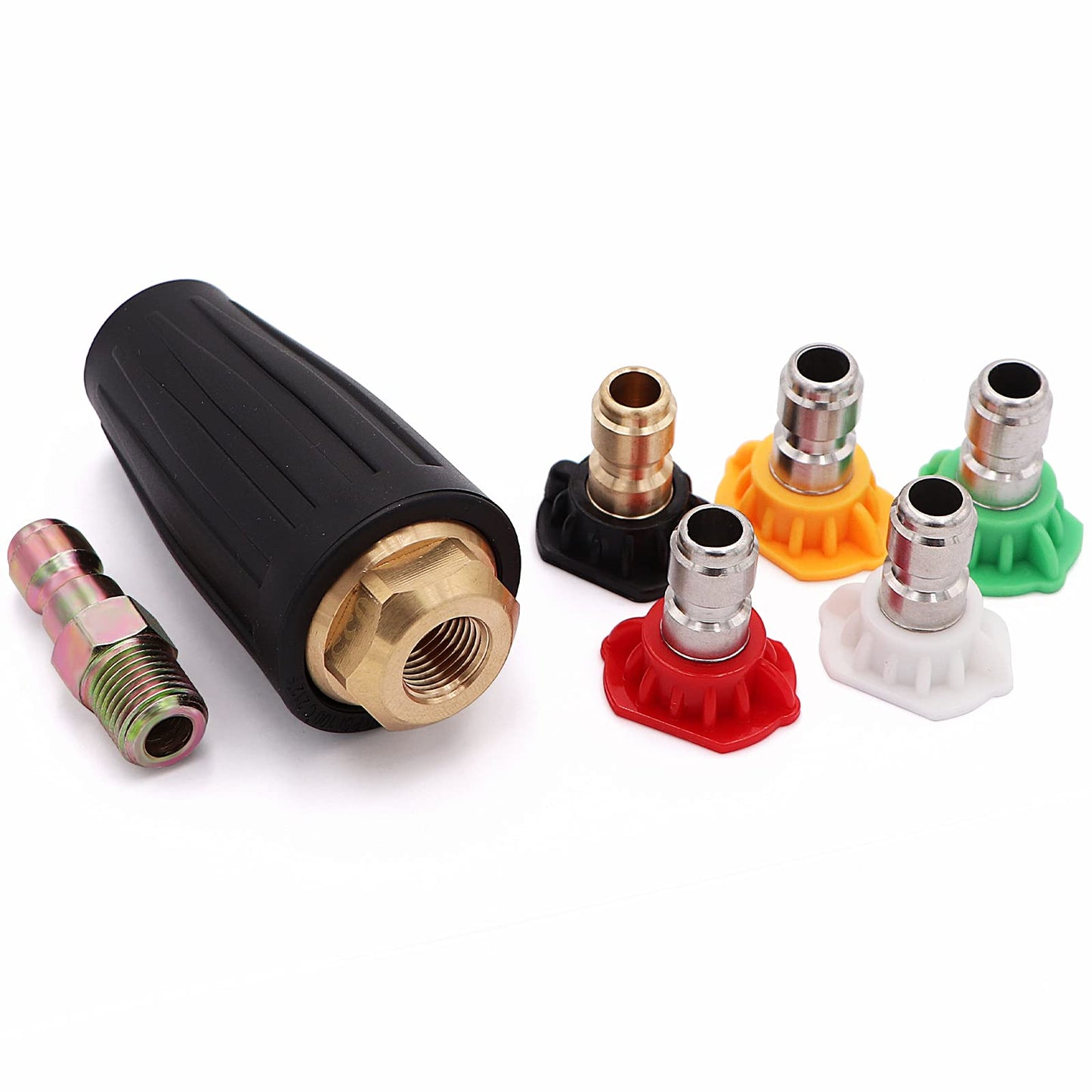 Pressure Washer Nozzle Spray Tips Full Set, 4000PSI 360° Rotating Turbo Nozzle 4.0 GPM 4.0 Orifice,with Spray Nozzle Tips Kit,1/4'' Quick Connect