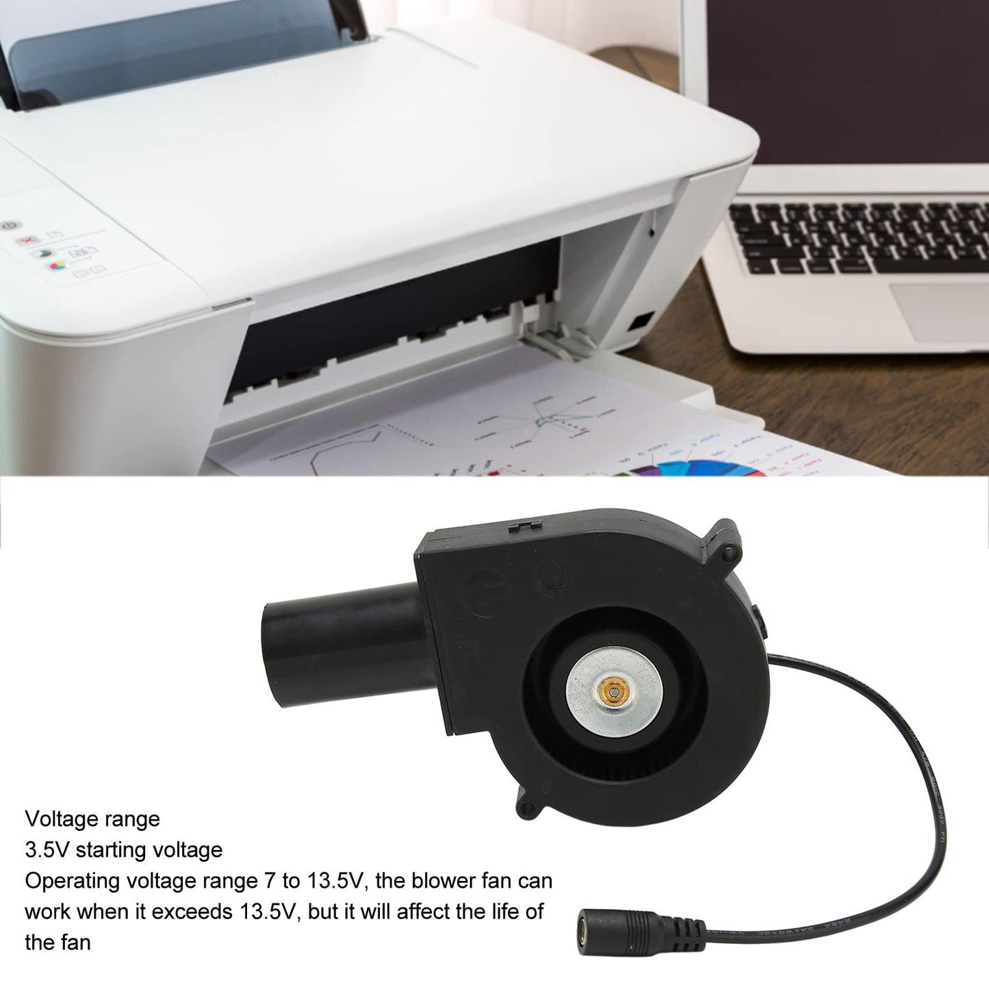 Smal Blower Fan, 120mm Mini Small Blower Fan DC Cooling Fan 12V Brushless Motor Blower Fan with Speed Control for Receiver DVR for Modem Cooling US Plug 100 to 240V