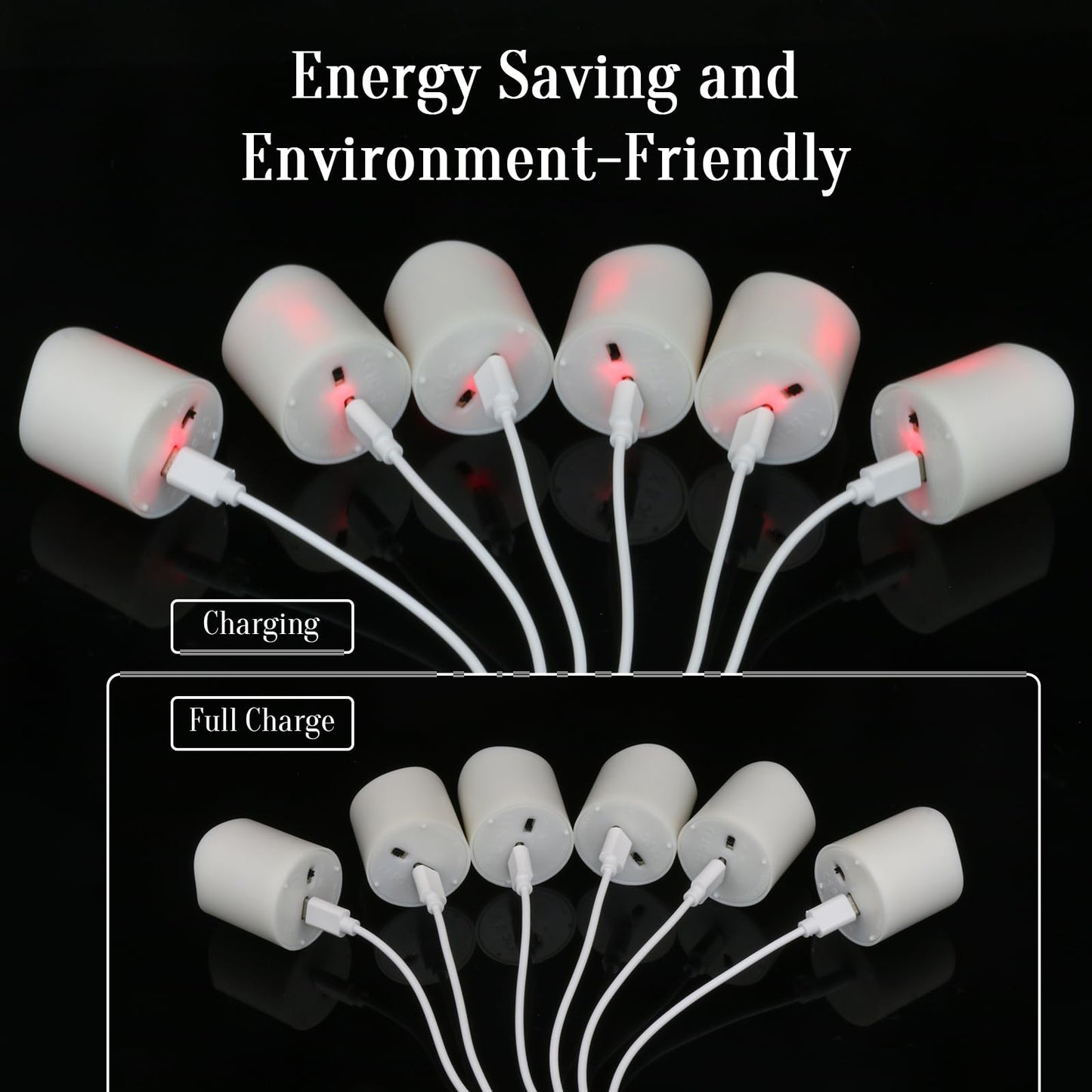 SoulBay Rechargeable Candles with Remote, Flameless Flickering Battery White LED Tea Lights Votives with Timer & Charging Cable for Christmas Lantern Home Holiday Decoration, 6 Pack, 4.3 x 3.9 cm