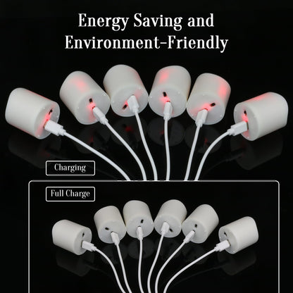 SoulBay Rechargeable Candles with Remote, Flameless Flickering Battery White LED Tea Lights Votives with Timer & Charging Cable for Christmas Lantern Home Holiday Decoration, 6 Pack, 4.3 x 3.9 cm