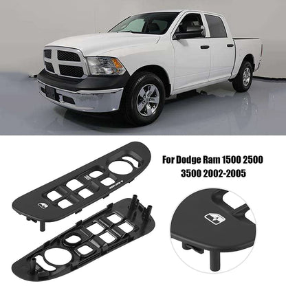 Driver and Passenger Black Door Window Switch Panel Bezel for 2002-2010 Dodge Ram 1500 2500 3500 (Black)