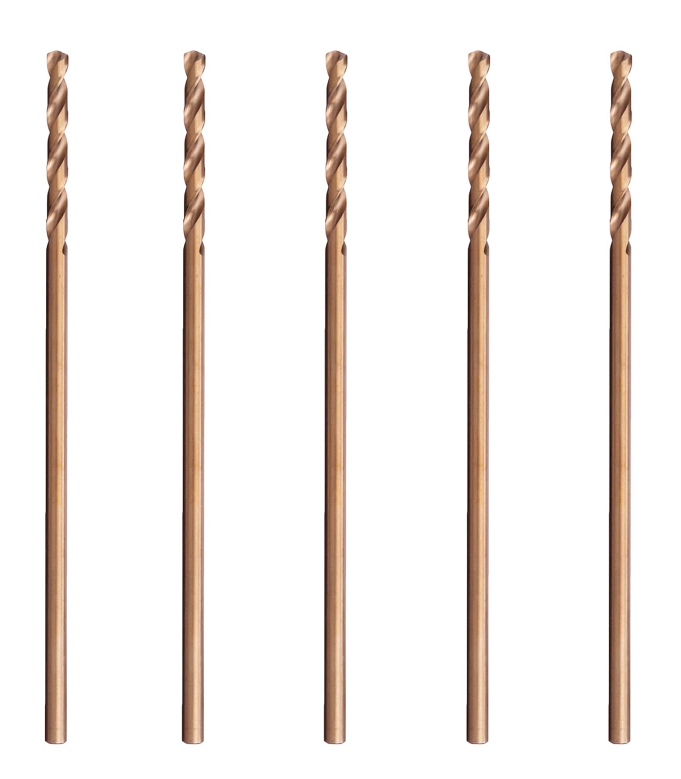 Hss Cobalt Drill Bit Set 3/16 in. x 6 in. Aircraft Extension Extra Long Deep Hole Drilling-5Pcs