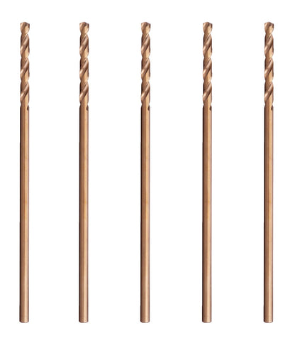 Hss Cobalt Drill Bit Set 3/16 in. x 6 in. Aircraft Extension Extra Long Deep Hole Drilling-5Pcs