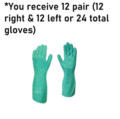 Showa 730 Cotton Flock-Lined Nitrile Chemical Resistant Safety Glove, X-Large (Pack of 12 Pairs)