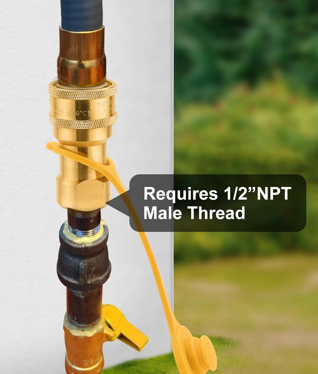 WADEO 1/2 Inch QDD LP Gas Quick Connect Fittings with Male Insert Plug, 1/2 Inch Natural Gas Propane Quick Disconnect Kit, NOT 3/8" Quick Connect Adapter