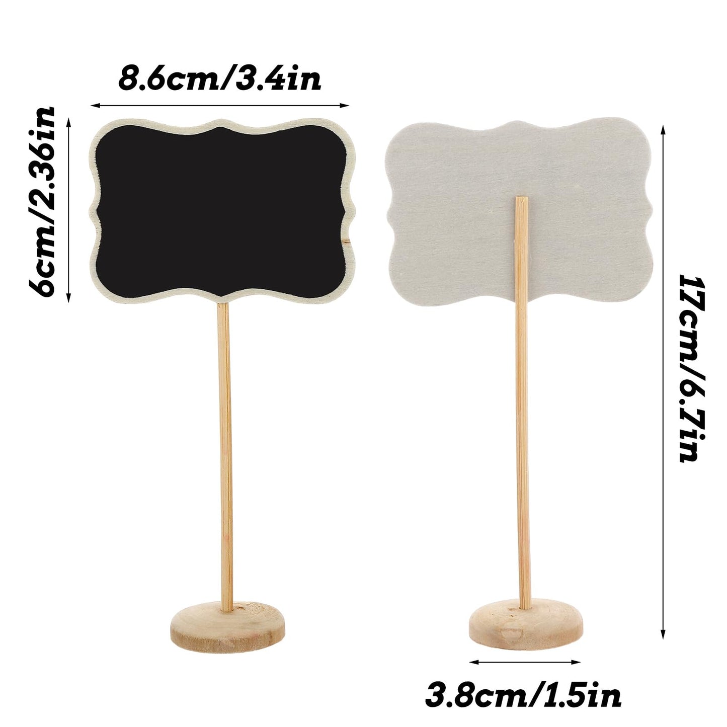 40 Pack Wood Mini Chalkboard Signs and Replacement Stickers,Food Labels for Party Buffet, Blackboard for Weddings, Message Board Signs and Special Event Decorations