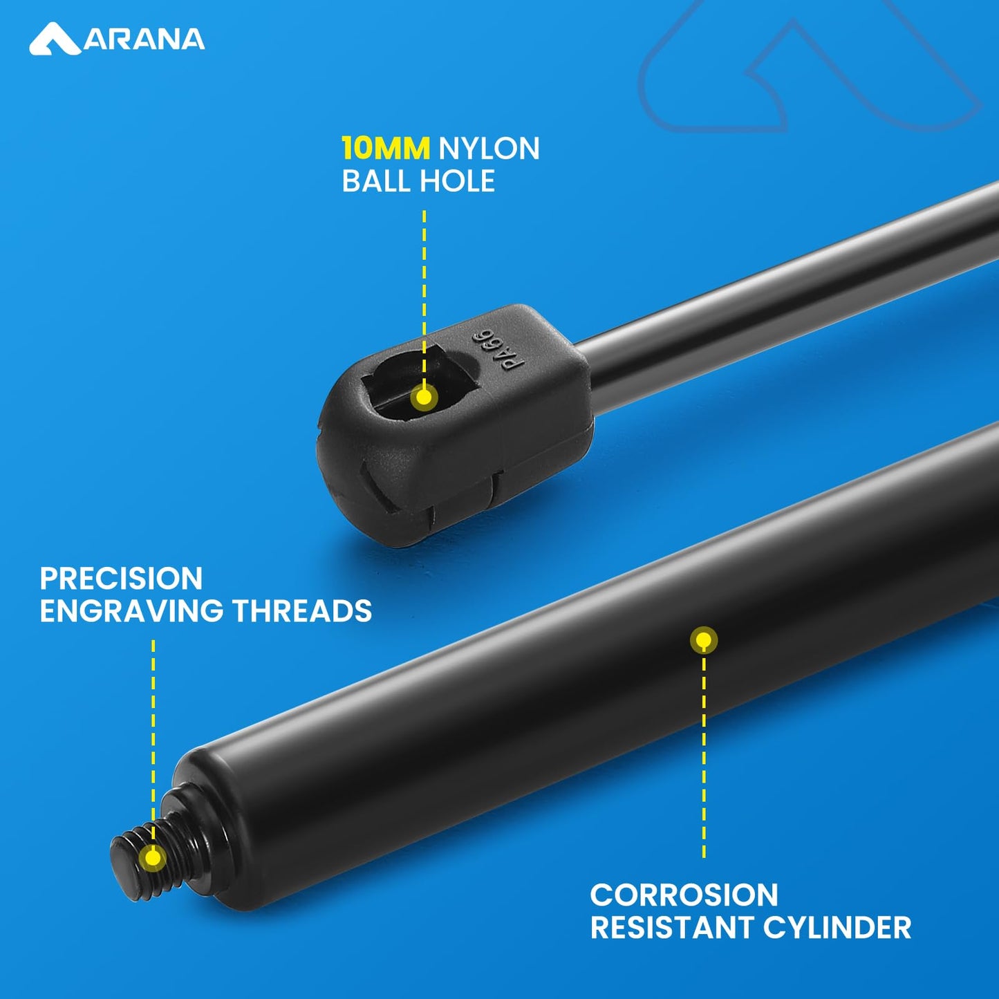 ARANA C16-22331 14269 Gas Struts 16 inch 45Lb, C16-15208 15.7 inch 45# Spring Shock Lift Support for A.R.E Truck Canopy Topper Leer Camper Shell Snugtop Rear Window RV Door Replacement Struts, 2 Pcs