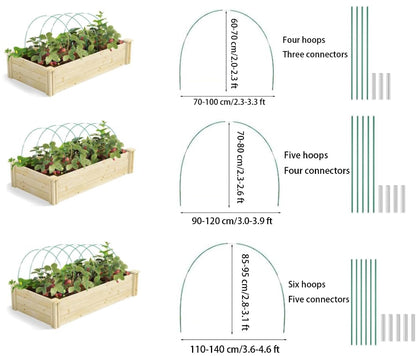 6 Sets of Durable 6mm Fiberglass Garden Hoops for Row Cover Netting, Heavy Duty Greenhouse Hoops Grow Tunnel for Garden Netting, Flexible Garden Hoop Rods, DIY Plant Supports for Raised Beds
