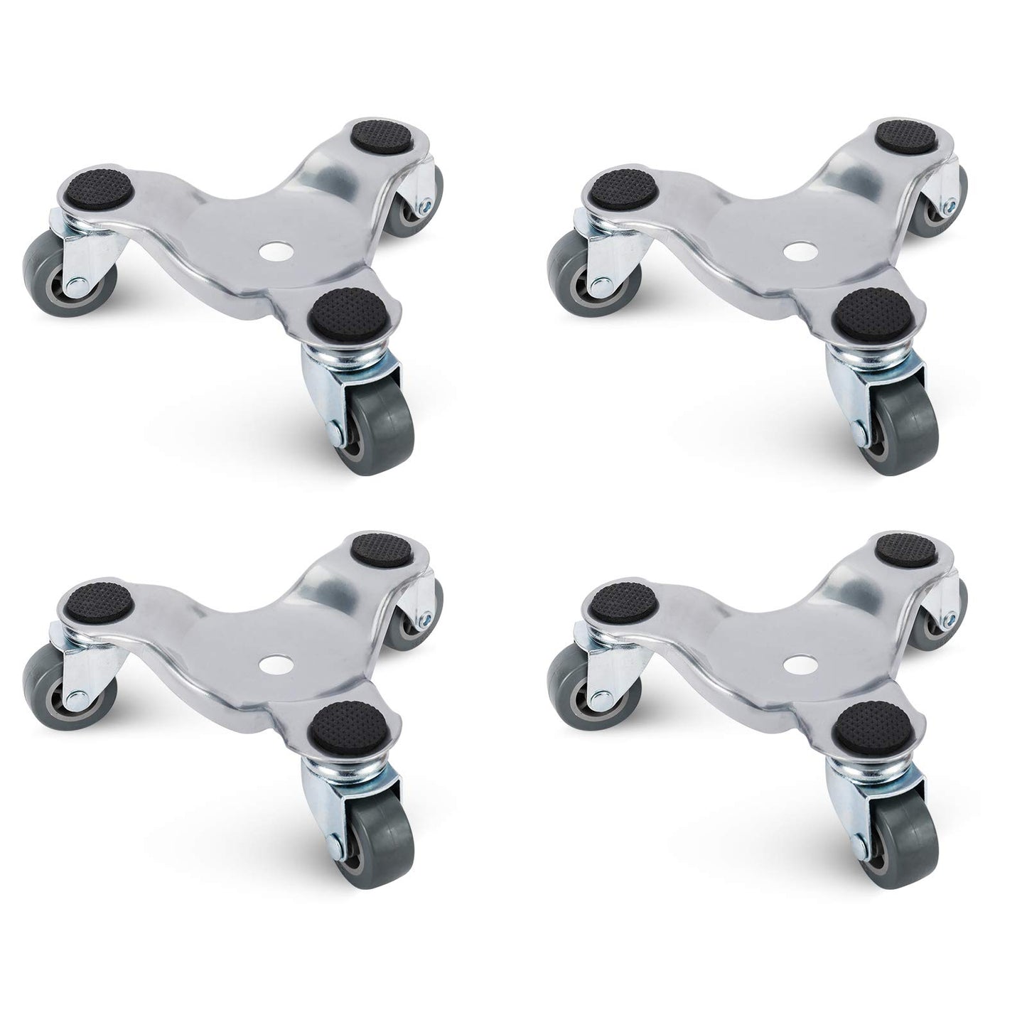 4 Pack 6-Inch Steel Tri-Dolly, 3 Wheel Furniture Dolly with Casters, Easy Moving System for Heavy Loads in Home, Shop or Garage, 200 lbs Load Capacity