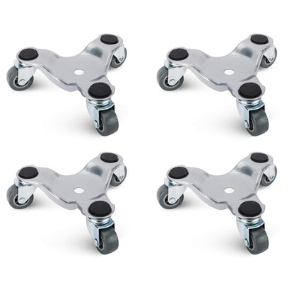 4 Pack 6-Inch Steel Tri-Dolly, 3 Wheel Furniture Dolly with Casters, Easy Moving System for Heavy Loads in Home, Shop or Garage, 200 lbs Load Capacity