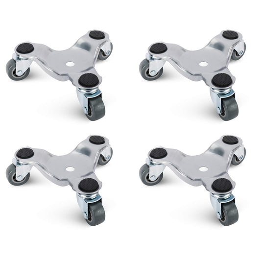 4 Pack 6-Inch Steel Tri-Dolly, 3 Wheel Furniture Dolly with Casters, Easy Moving System for Heavy Loads in Home, Shop or Garage, 200 lbs Load Capacity