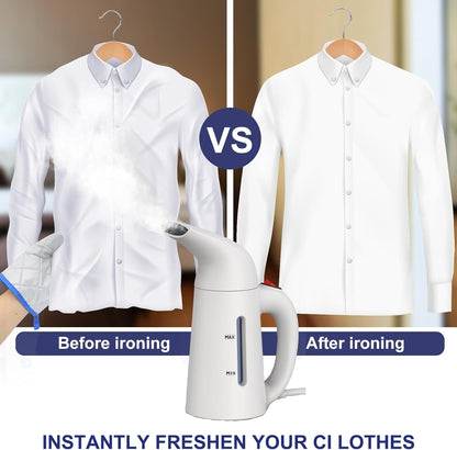 BY4U Powerful Portable Steamer for Clothes Steamer, Garment Steamer for Wrinkle Removal, Handheld Steamer Clothing for Home, Office Travel (White, 180ml)