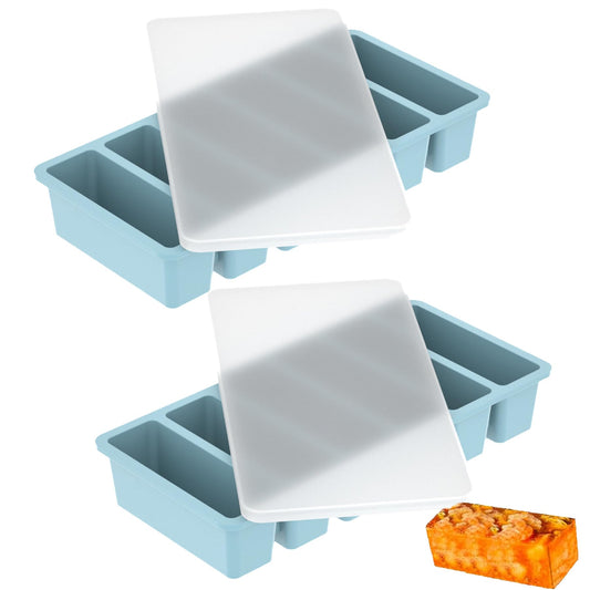 Silicone Freezer Trays with Lids 2-Pack - 1/2 Cup Meal Prep Containers,Food Storage Containers for ice Soup/Sauce, Silicone Freezer Molds