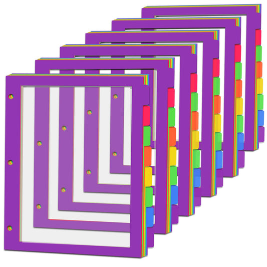 8Tab Binder Dividers with Tabs, 48PCS/6 Set Letter Size Page Clear Window Dividers for 3 Ring Binder (48)