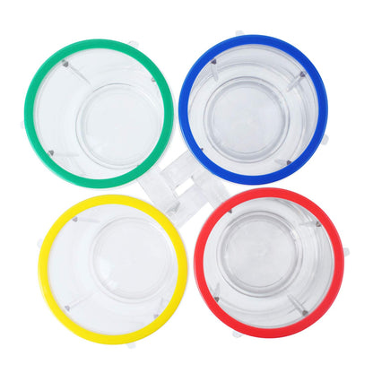 16oz Cups Compatible with Original Magic Bullet Blender Juicer 250W MB-1001 Party Cups Mugs with Colored Lip Rings,No Lids(Pack of 4)