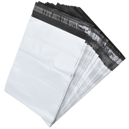 RBHK 100 Pcs 12x15.5 White Poly Mailers Shipping Mailing Envelopes Bags for Clothing, Hoody, Shirt and Jacket