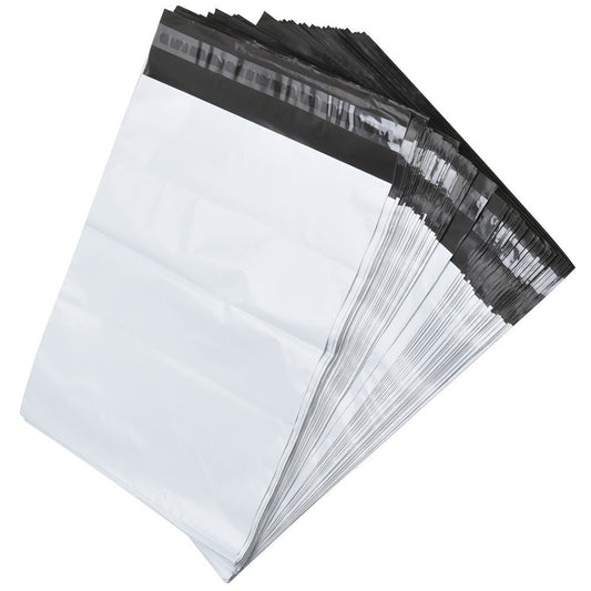 RBHK 100 Pcs 12x15.5 White Poly Mailers Shipping Mailing Envelopes Bags for Clothing, Hoody, Shirt and Jacket