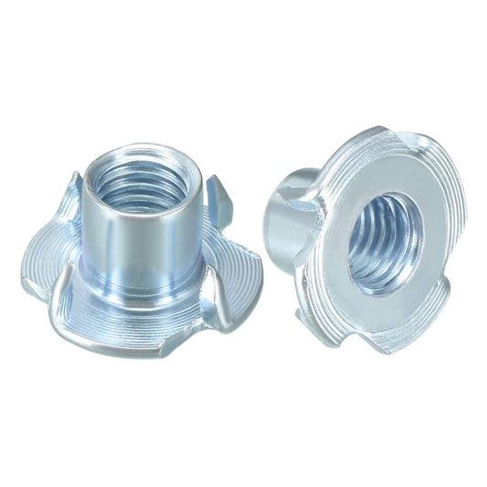 uxcell M10 4 Pronged Tee Nut T-Nut for Table Legs Rock Climbing Wall Woodwork Holds Wood Cabinetry 50Pcs