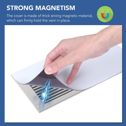 DIYMAG 4Pack Strong Magnetic Vent Covers, Vent Covers for Home Floor Standard Air Registers, 5.5 inch X 12 inch Air Vent Covers for Floor Wall and Ceiling Registers, Home and RV, HVAC