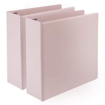 Samsill Plant-Based 3 Inch Durable D-Ring, Made in USA, View Binder, Eco-Friendly, USDA Certified Biobased, 2 Pack, Rose