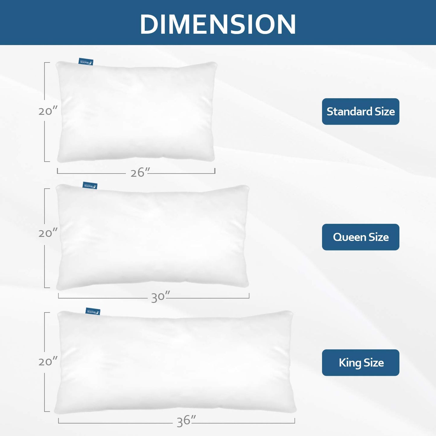 Pillow Protectors Queen 4 Pack, Waterproof Pillow Cover White, Bed Bug Proof Pillow Protector, Zippered Pillow Protectors 20 x 30 inch, Pillow Encasement