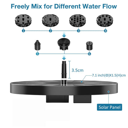 AISITIN 3.5W Solar Fountain, Solar Powered Water Fountain, Easy Setup Solar Fountain Pump for Bird Bath, Outdoor, Garden, Pond, Pool