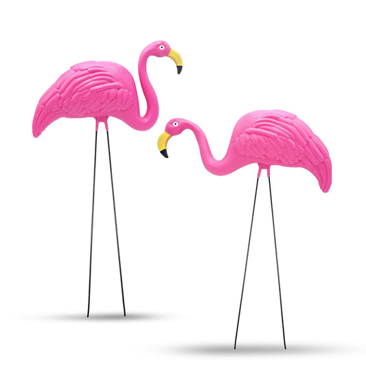 2 Pink Flamingos Yard Decorations - Large 23 inch Ornament Statues - Outdoor Garden Lawn Flamingo Decor by 4E's Novelty