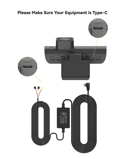 REDTIGER F7N Dash Cam Hardwire Kit, 21.3ft USB C-Port Hard Wire Kit for Dashcam,Converts 12V-24V to 5V/2.5A Low Voltage Protection
