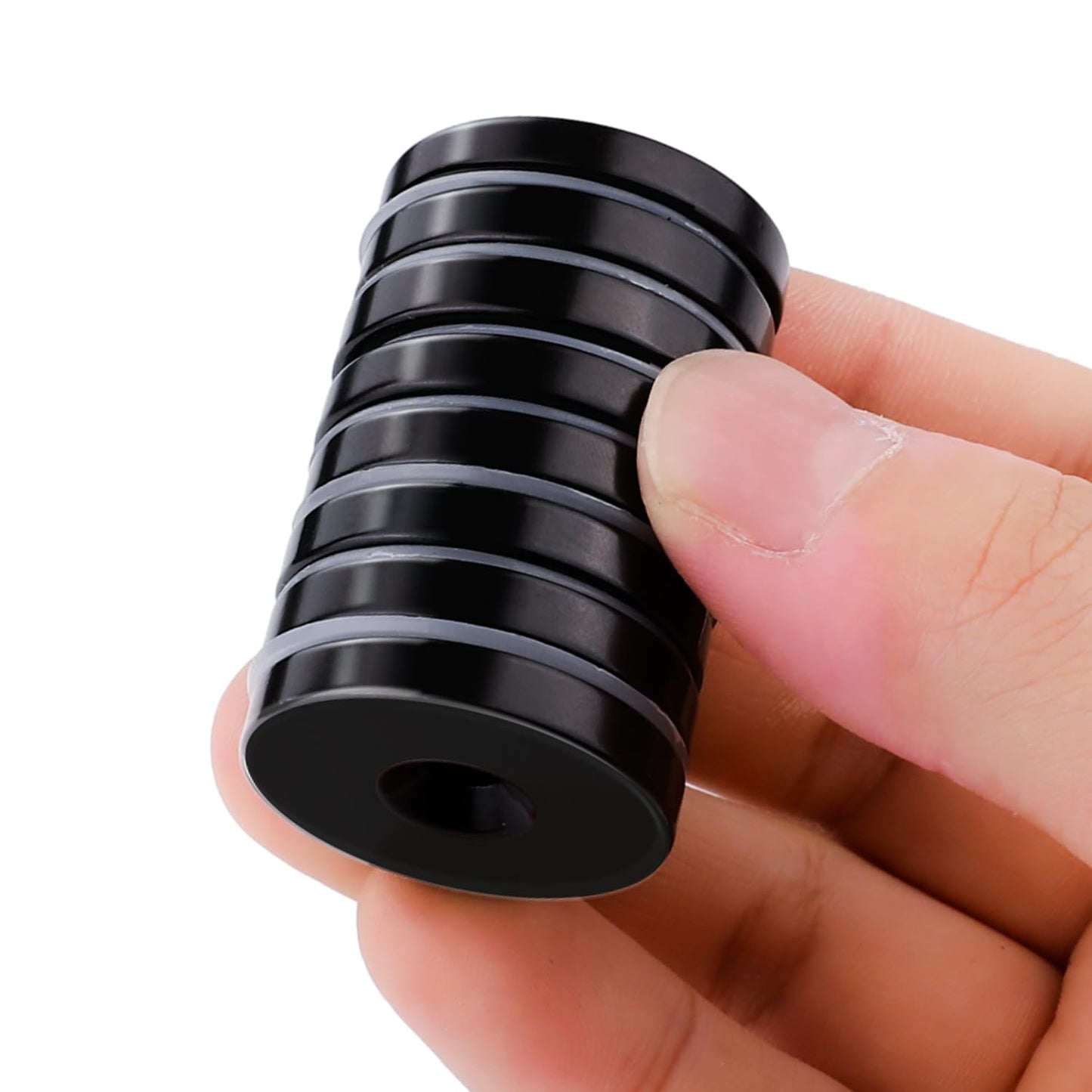 DIYMAG Black Epoxy Coated Disc Countersunk Hole Magnets, Permanent Rare Earth Magnets with Screws-8 Pack 1.26 inch x 0.2 inch
