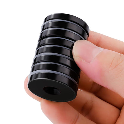 DIYMAG Black Epoxy Coated Disc Countersunk Hole Magnets, Permanent Rare Earth Magnets with Screws-8 Pack 1.26 inch x 0.2 inch
