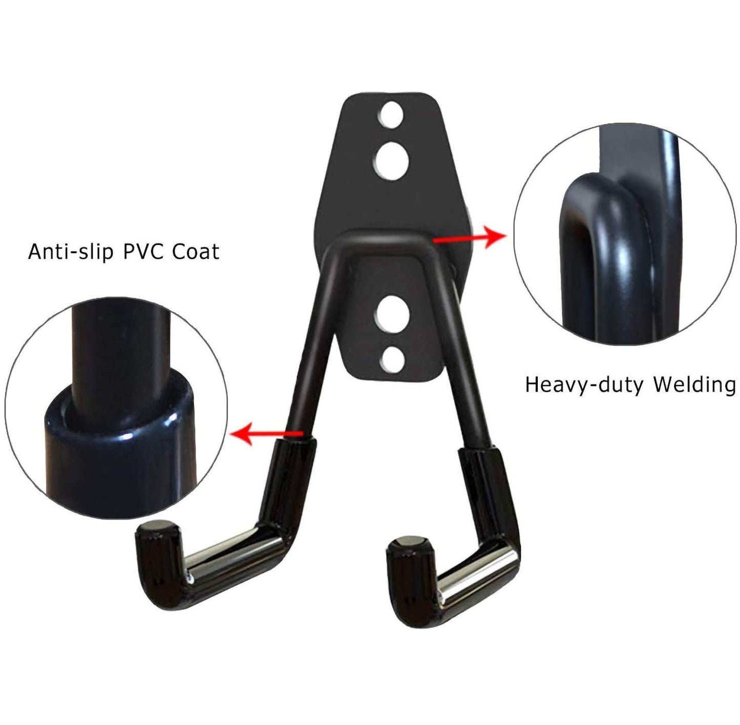 12 Pack Garage Hooks Heavy Duty ,Iron Garage Storage Hooks with Anti-Slip Coating Garage,Tool Hangers for Garage Wall Utility Wall Mount Garage Hooks for Garden Tools, Ladders, Bulk Items, Bikes, Black