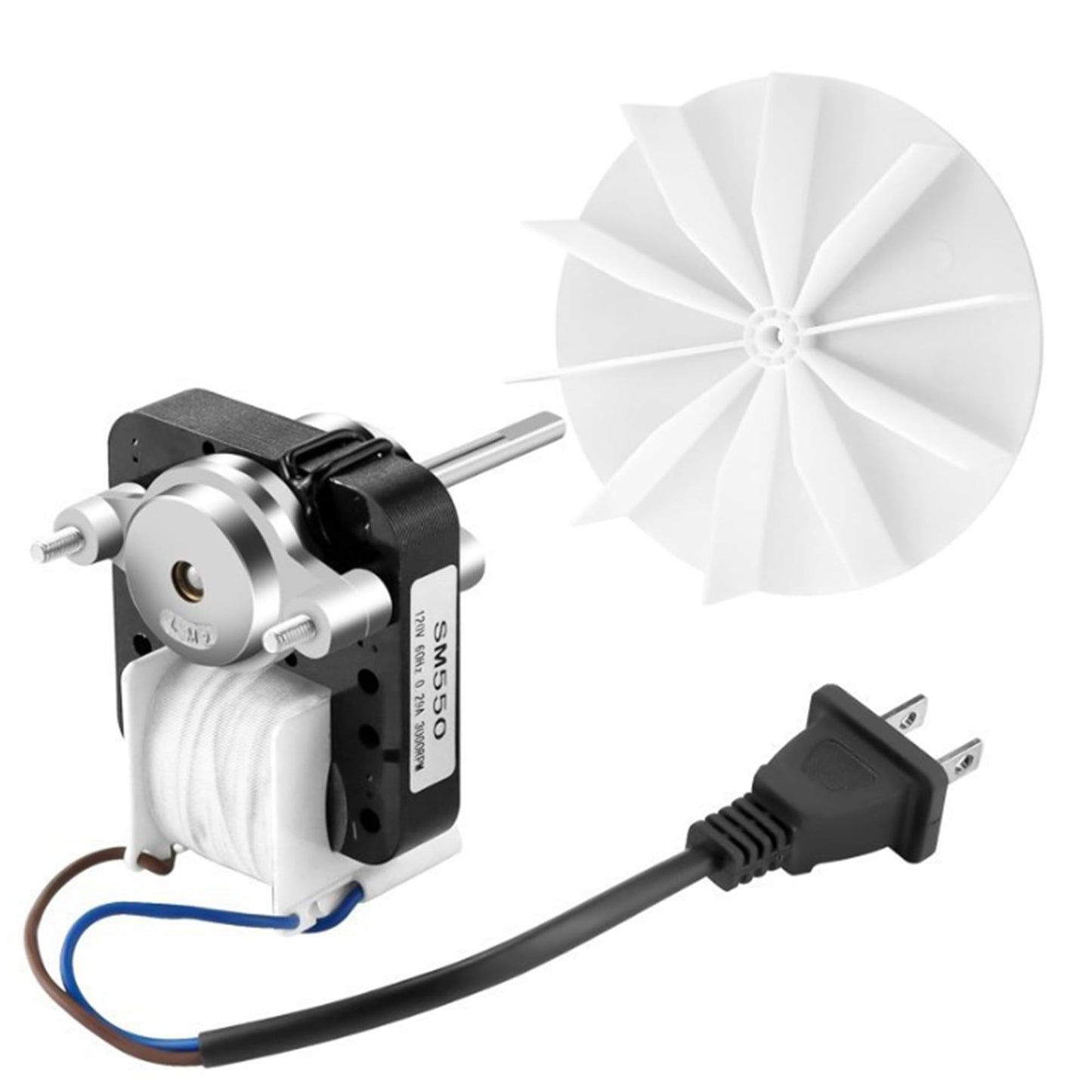 SM550 Universal Bathroom Vent Fan Motor Replacement Kit (50 CFM, 3000 RPM, 120V), Quiet Exhaust Fan Motor (Fits Nutone, Broan, Uppco, Sears 569 & More)