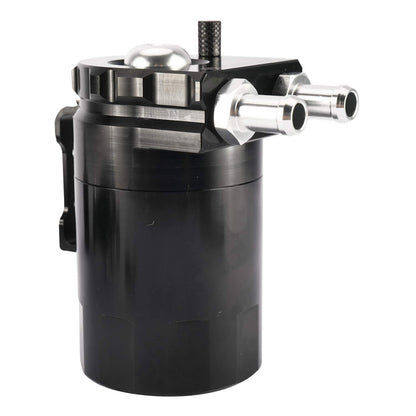 Yaesport Baffled Universal Aluminum Oil Catch Can Reservoir Tank with Breather Filter (300ml, Black)